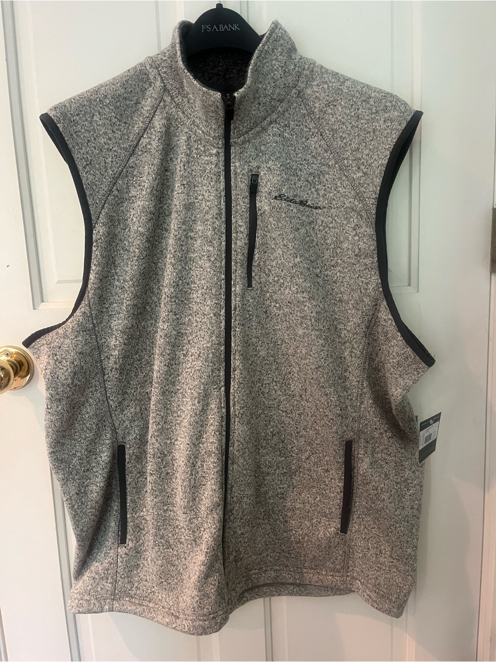 Eddie Bauer Heather Gray Full-Zip Fleece Vest